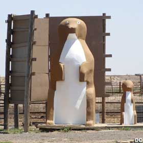 Prairie Dog statues.