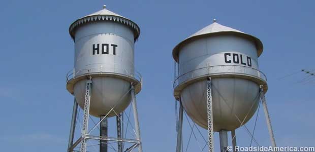 Hot and Cold Water Towers.