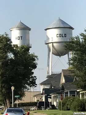 Hot and Cold water towers.