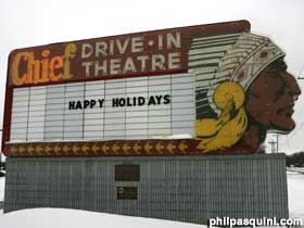 Chief Drive-In Theatre sign.