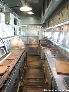 Rail car kitchen.