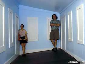 Mystery House optical illusion room.