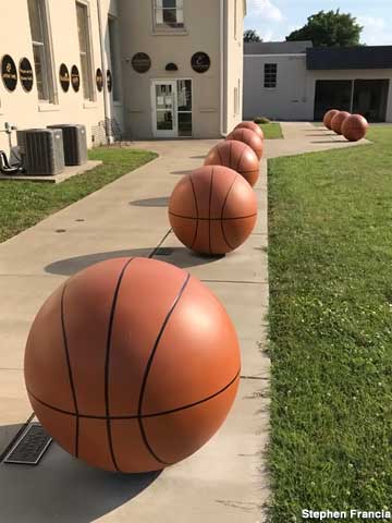 Big basketballs.