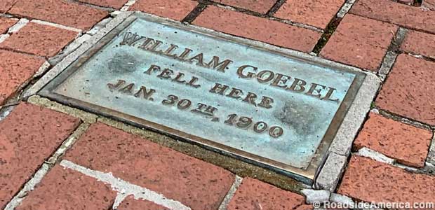 William Goebel Fell Here plaque.