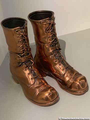 Bronzed paratrooper boots.