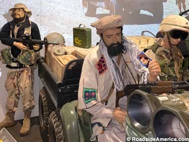 Bearded Northern Alliance fighter-mannequins in the Afghanistan War display.