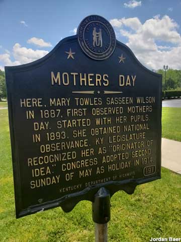 Mothers Day historical marker.