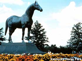 Man O' War grave at Kentucky Horse Park.