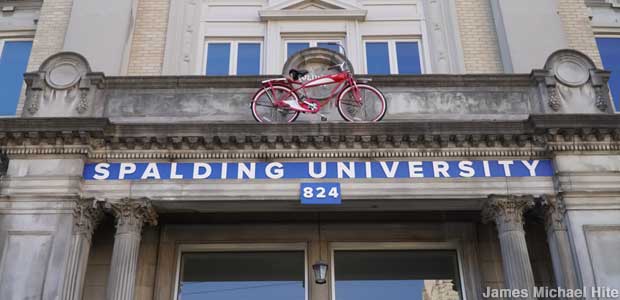 Spalding University building entrance.