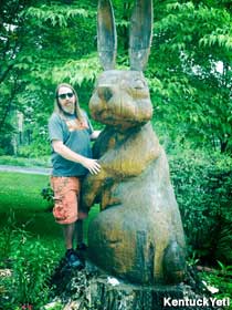 Bunny statue.