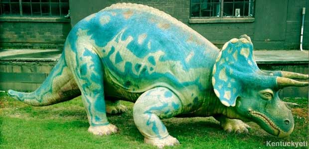 Triceratops statue.