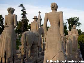 Procession of statues.