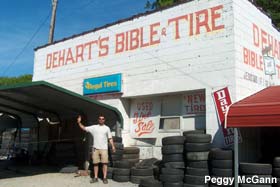 DeHart's Bible & Tire store.