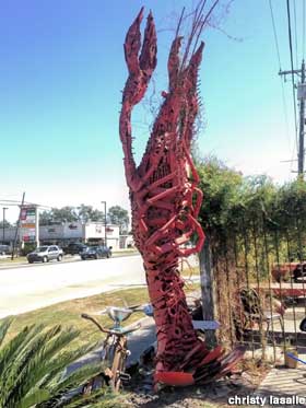 Crawfish statue.