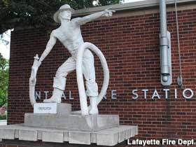 Fireman statue.