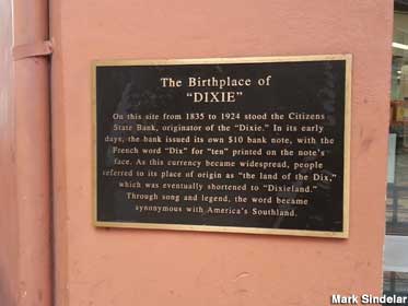 Birthplace of Dixie.
