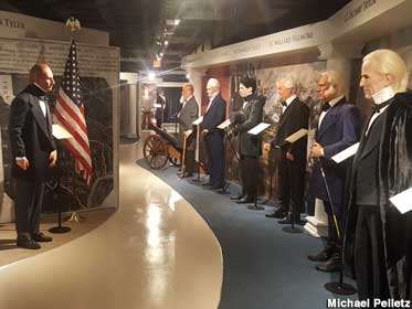 Hallway of America's obscure 19th century Presidents.