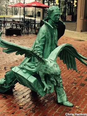 Poe statue.