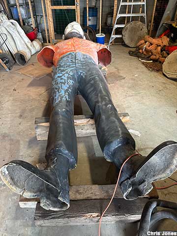 Restoration of Paul Bunyan Muffler Man, 2023.