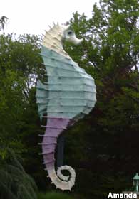 Seahorse statue.