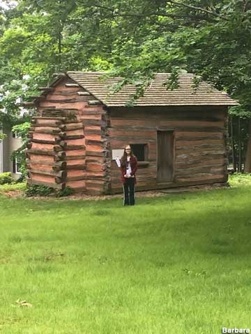 Lincoln log cabin replica.