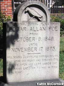 Edgar Allan Poe's original grave site.