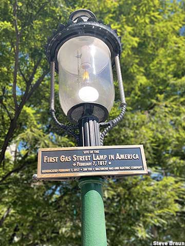 First Gas Street Lamp.