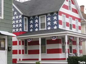 American flag house.