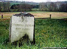 The National Park Service has been given the land in which Stonewall Jackson's arm rests.