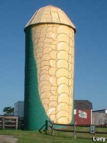 Corn silo.