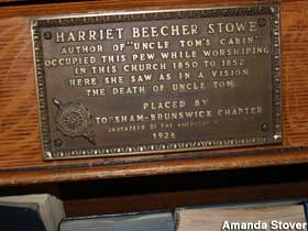 Harriet Beecher Stowe plaque.