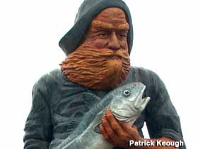 Fisherman statue.