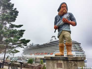 The big fisherman and the cruise ship.