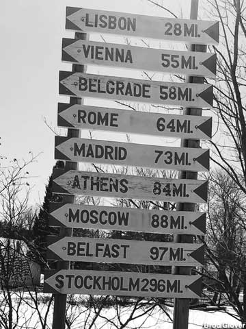 World Traveler signs.