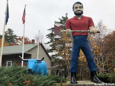 Babe the Blue Ox and Paul Bunyan.