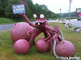 Lobster sculpture.