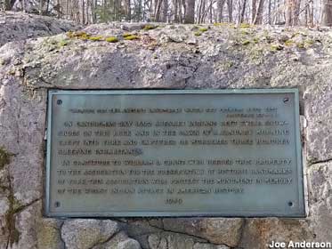 Plaque affixed to the Snowshoe Rock of Doom.