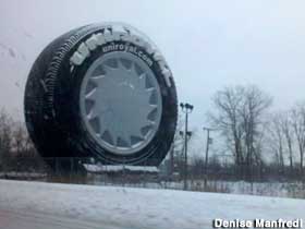 Uniroyal Tire in winter storm.