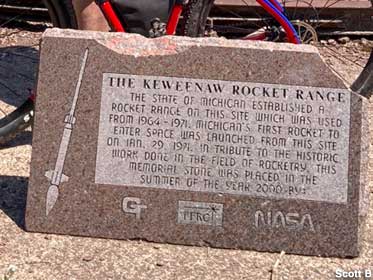 Keweenaw Rocket Range monument.