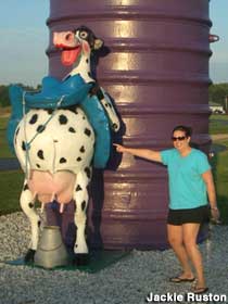 Hilarious cow statue.