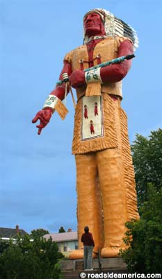 Hiawatha Indian statue, Ironwood, Michigan.