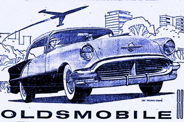 1956 Oldsmobile Holiday Coupe advertisement.