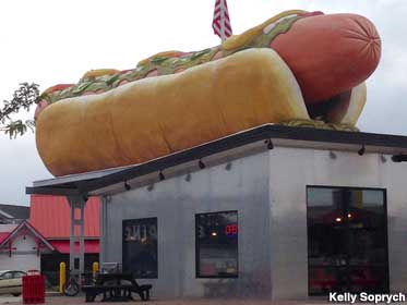 Giant hot dog.