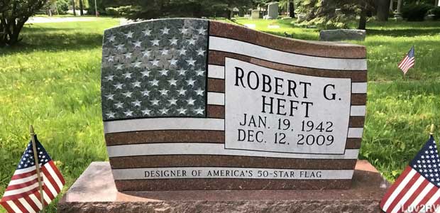 Tombstone of Mr. 50-Star Flag