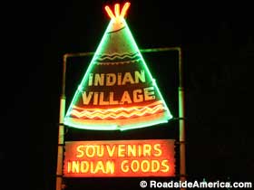 Indian Village neon sign.