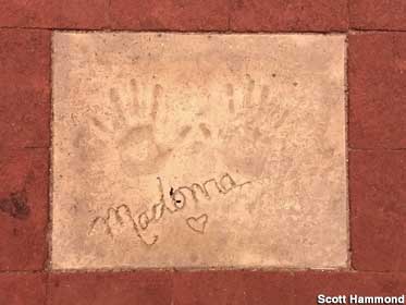 Famous star Madonna's handprints.