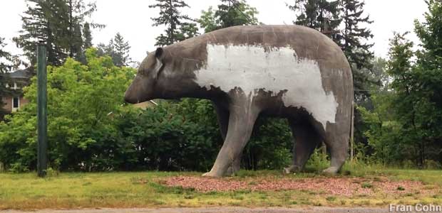 Big bear statue.
