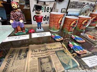 Important news and swag at the Paul Bunyan Historical Museum.