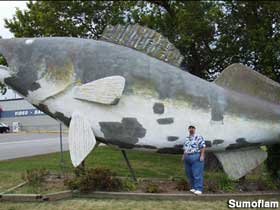 Giant Walleye statue.