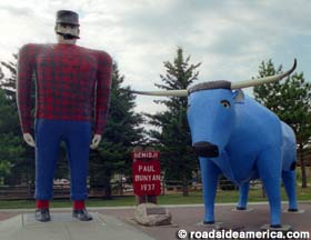 Paul Bunyan and Babe the Blue Ox.